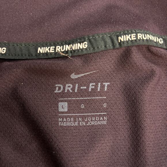 Nike Dri-Fit Half Zip Running Top Purple Stripe Sleeve Women’s Large Long Sleeve - Picture 10 of 10